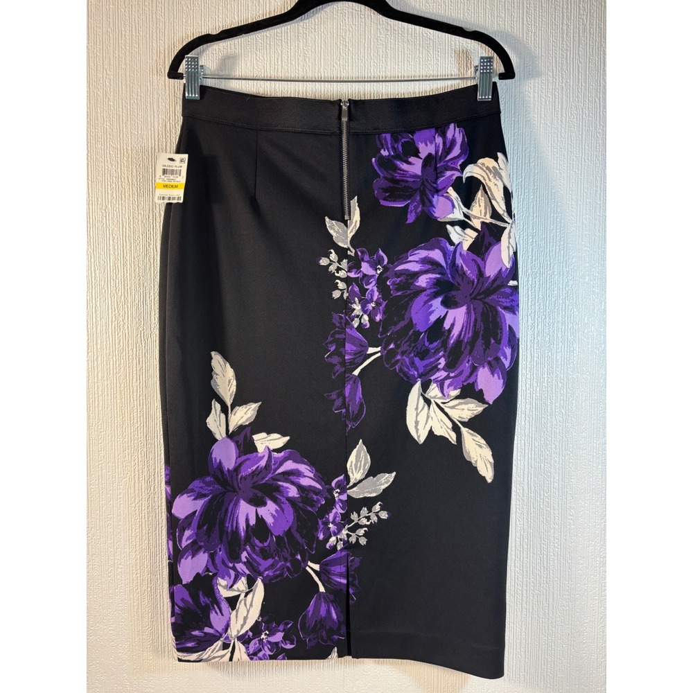 Alfani NWT Black Floral Pencil Skirt Vibrant Beautiful Size M